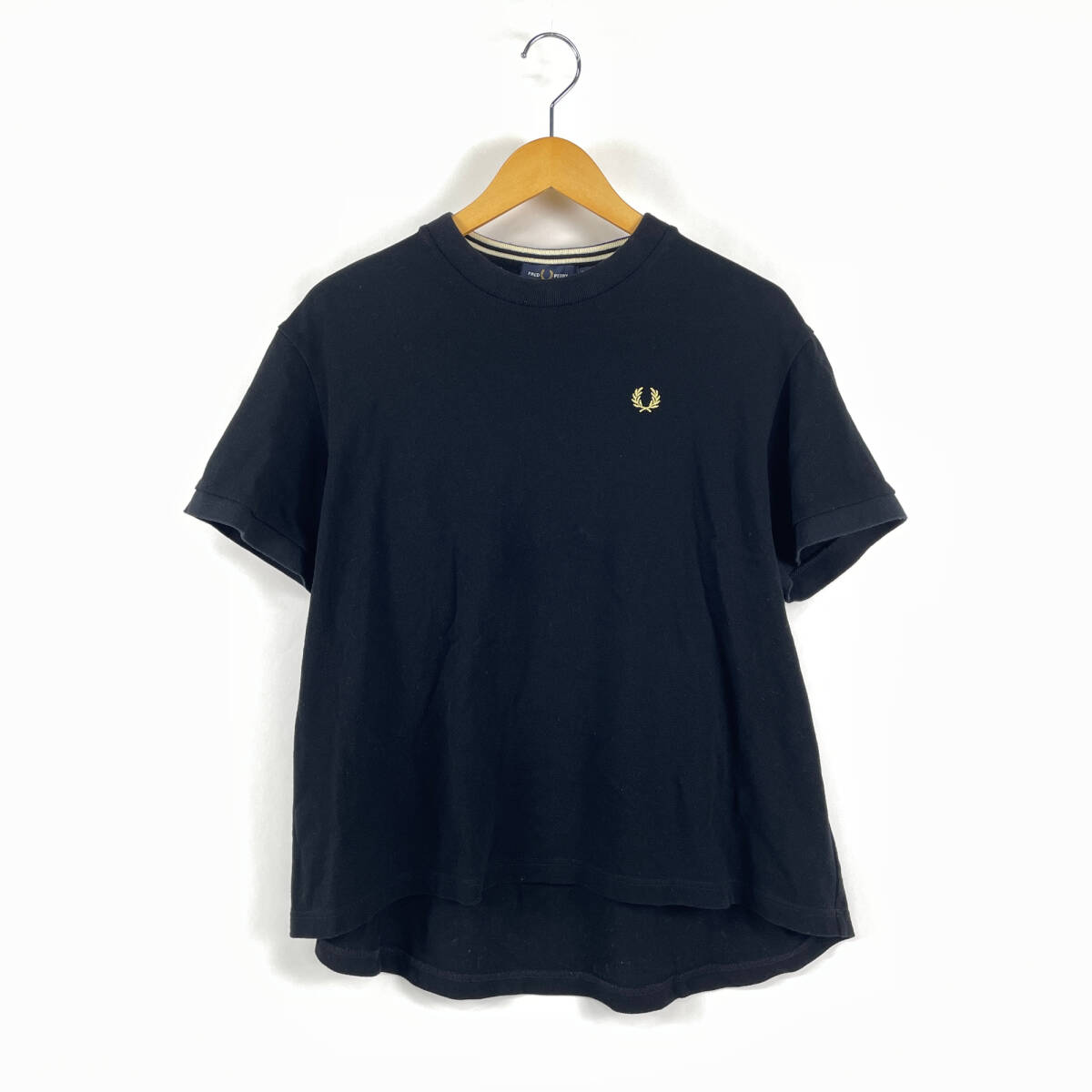 FRED PERRY RAY BEAMS フレッドペリー レイビームス FZ5423 オーバーサイズTシャツ トップス Sサイズ 別注モデル ブラック拍卖
