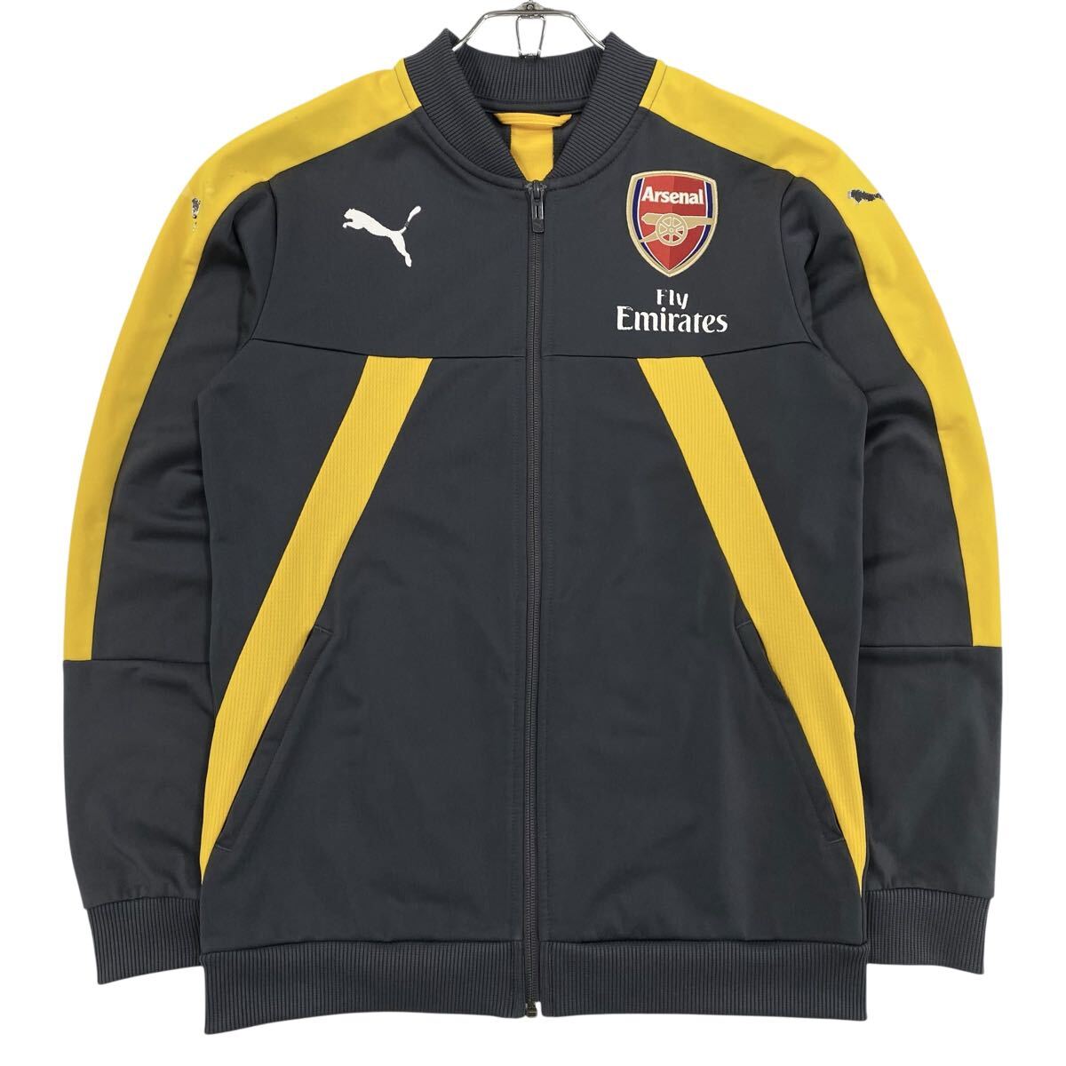 PUMA(プーマ)トラックジャケット 長袖ジャージ メンズ164 グレー系/イエロー系拍卖
