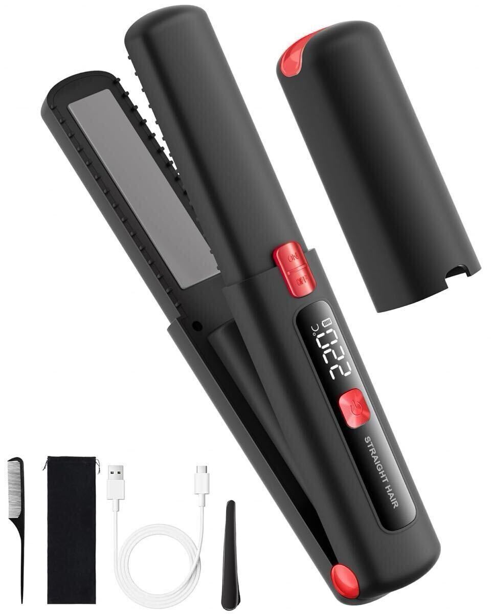 ヘアアイロン コードレス 2WAY カール/ストレートヘアアイロン 19mm定番プレート プロ仕様 TYPE-C充電 160℃~220℃ 7段階温度調整 拍卖