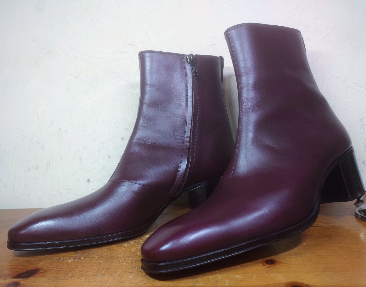 【1度使用程度/送料無料】ITALY製 YVES SAINT LAURENT/サンローラン ジョニー ハイヒールブーツ 44 28.5-29cm相応 エディスリマン好きにも拍卖