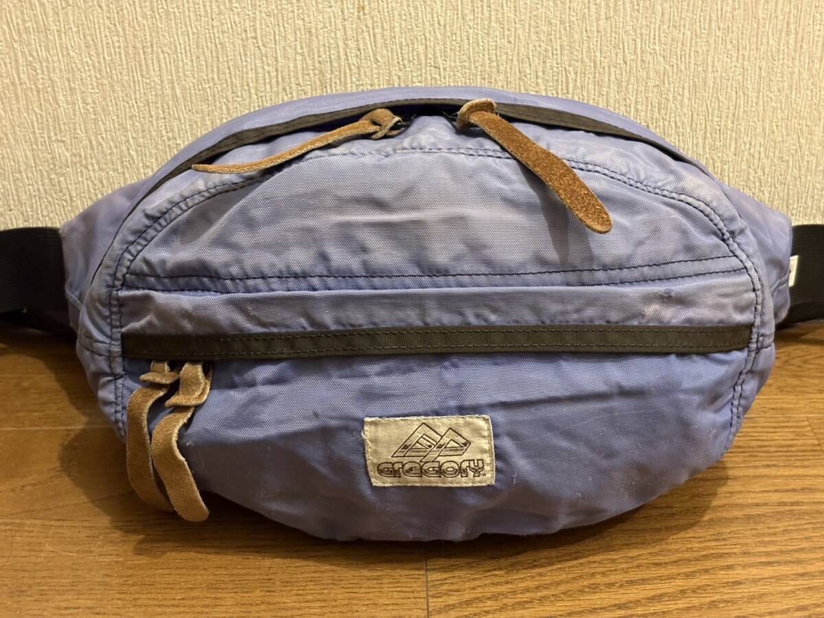 ●GREGORY グレゴリー 茶タグ テールメイト 80’s ビンテージ 旧タグ オリジナル ウエストバッグ VINTAGE 褪色 フェード ブルー拍卖
