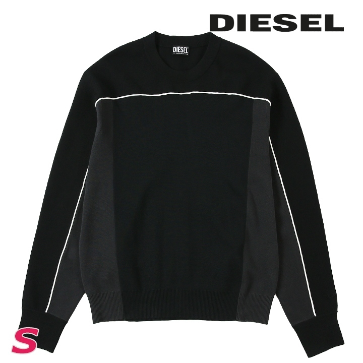 ディーゼル DIESEL 長袖ニットセーター メンズ ワンポイントロゴ刺繍 切替 K-WICHITA拍卖