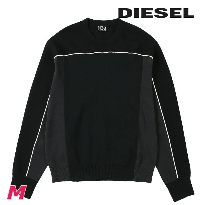 ディーゼル DIESEL 長袖ニットセーター メンズ ワンポイントロゴ刺繍 切替 K-WICHITA拍卖