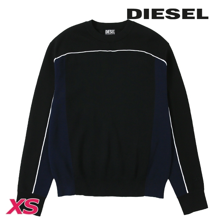 ディーゼル DIESEL 長袖ニットセーター メンズ ワンポイントロゴ刺繍 切替 K-WICHITA拍卖