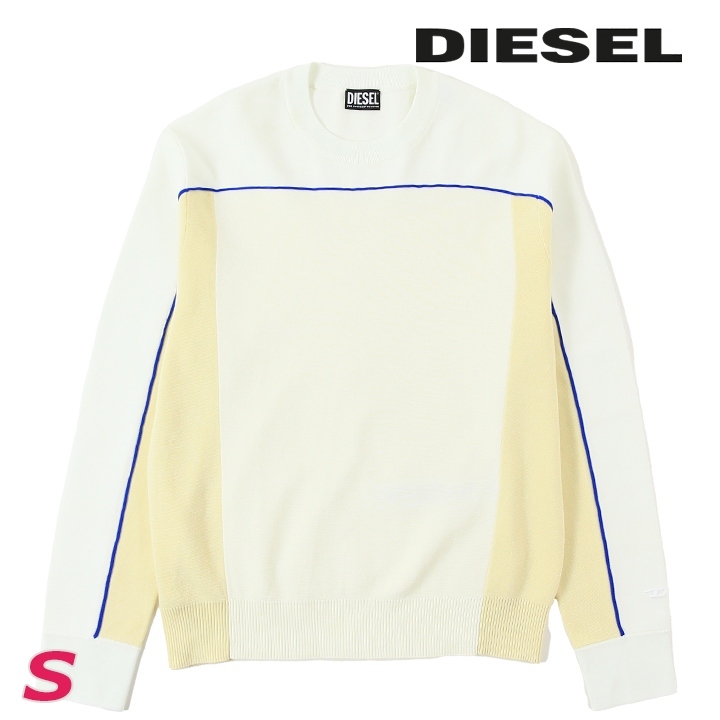 ディーゼル DIESEL 長袖ニットセーター メンズ ワンポイントロゴ刺繍 切替 K-WICHITA拍卖