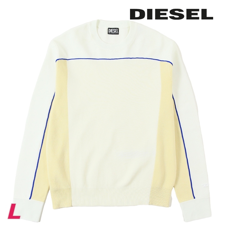 ディーゼル DIESEL 長袖ニットセーター メンズ ワンポイントロゴ刺繍 切替 K-WICHITA拍卖