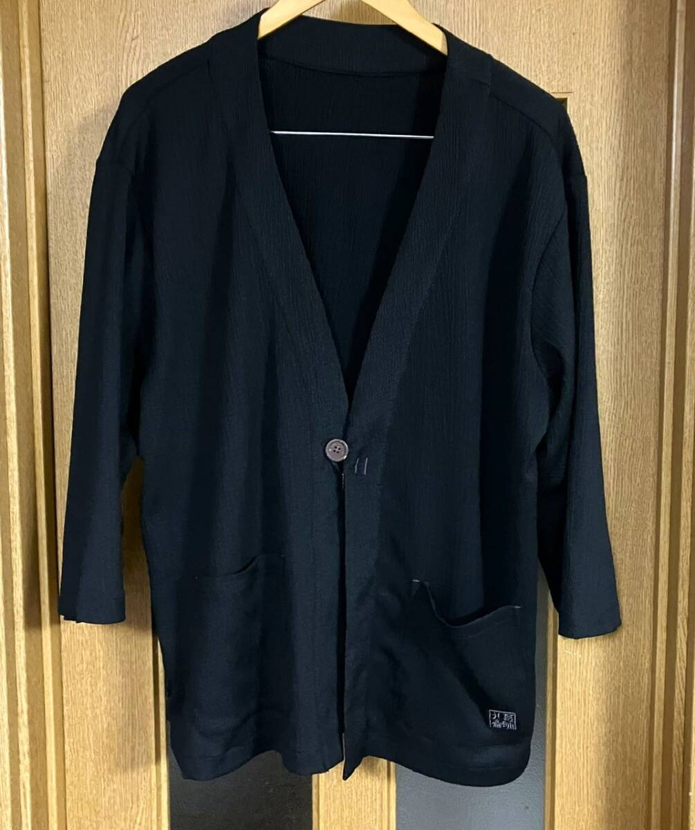 新品 タグ付き 葛飾北斎 カーディガン シャツ 7分袖~8分袖 黒~ネイビー メンズLLサイズ シンプル 和風拍卖