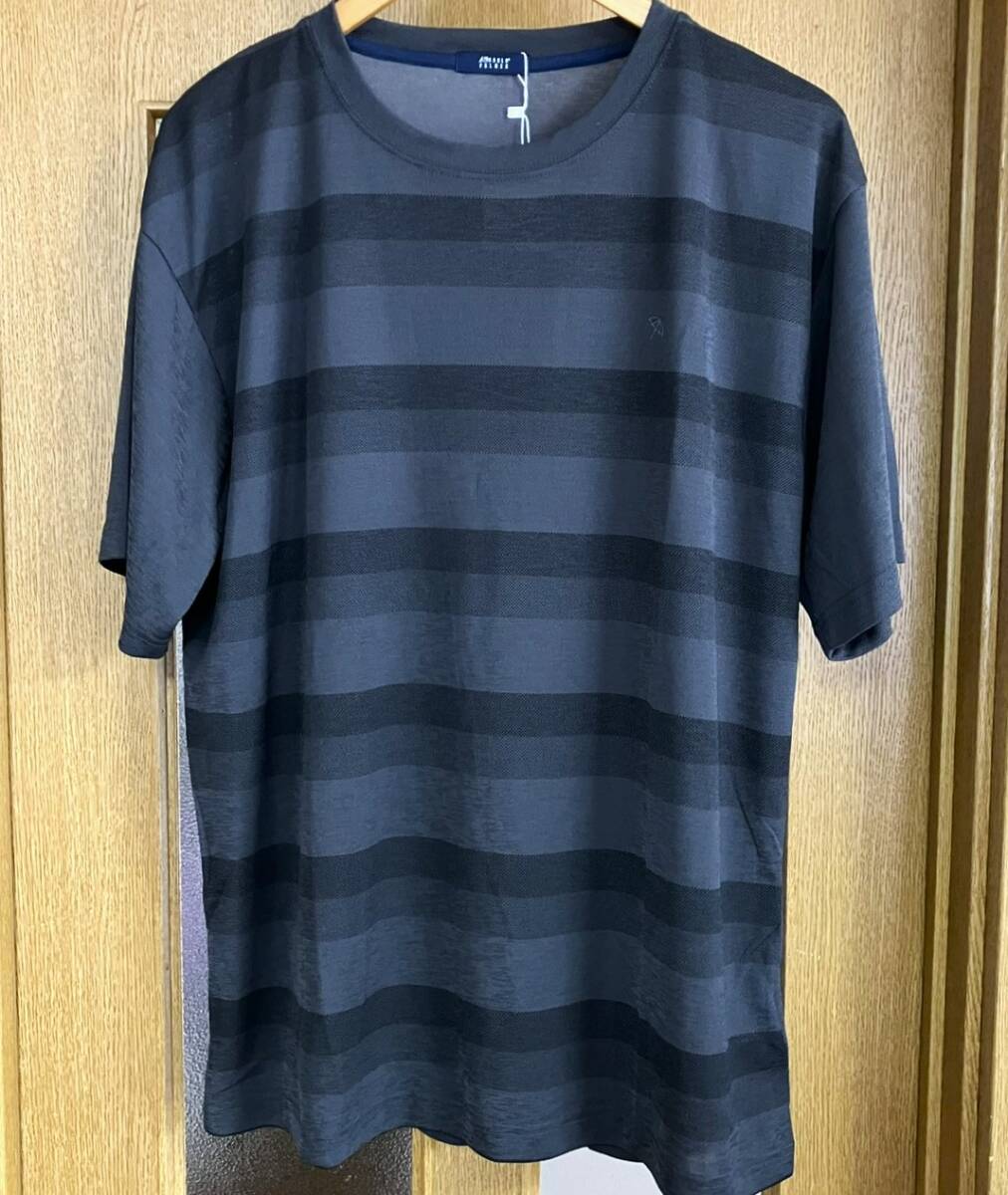 新品 タグ付き 半袖 アーノルドパーマー メンズLLサイズ 黒~ネイビー ボーダー柄拍卖
