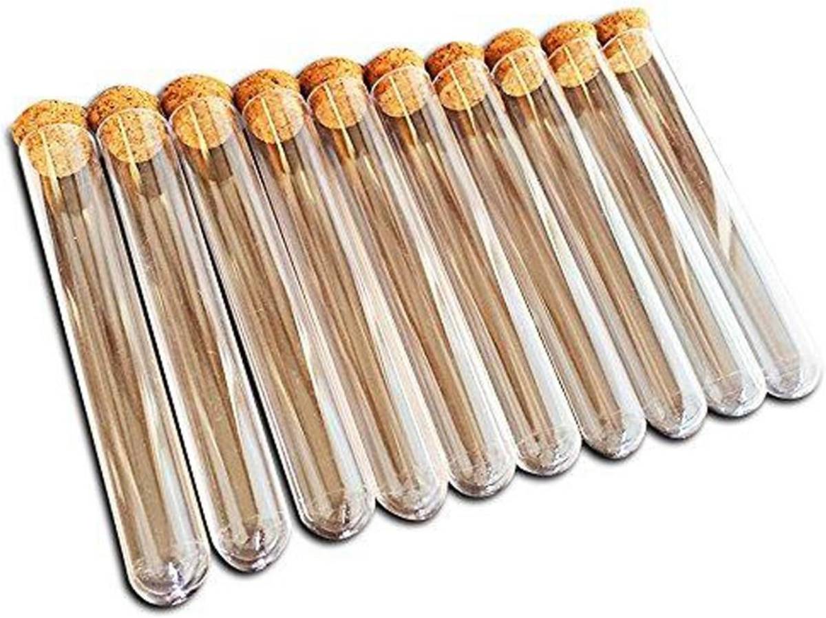 ★★コルク栓付 プラスチック製 試験管 10cm×10本 実験 化学 花瓶 インテリア 小物拍卖