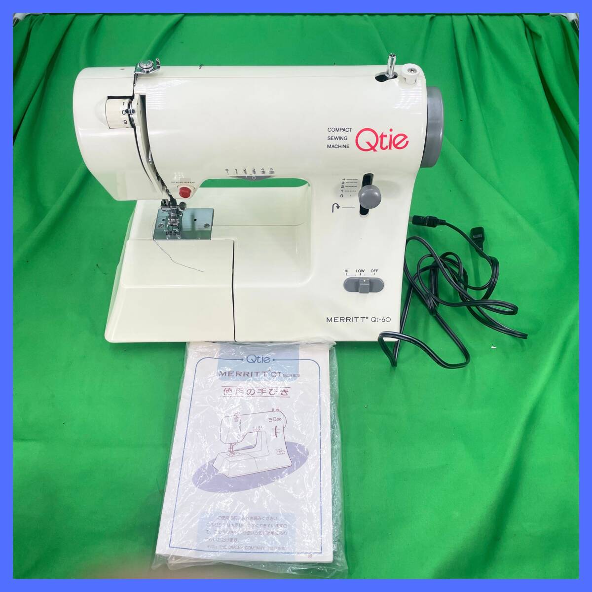 Qtie MERRITT Qt-60 SINGER シンガー コンパクト電動ミシン SEWING MACHINE 取扱説明書・備品付き 裁縫道具 通電確認済み EL-250712023拍卖