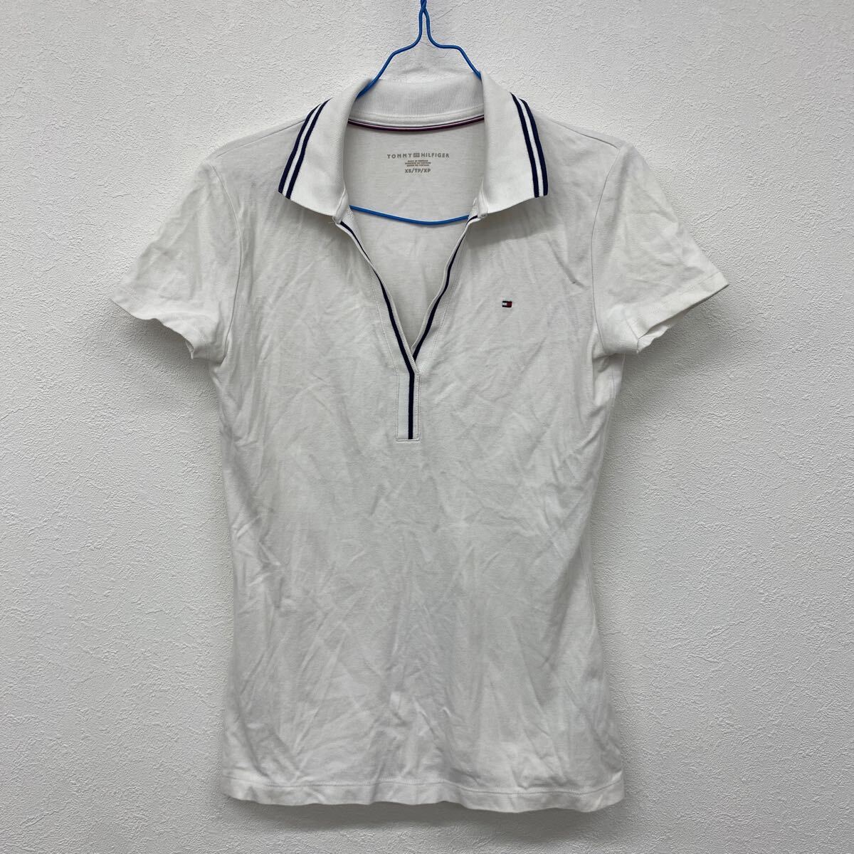TOMMY トミーヒルガー レディース 半袖ポロシャツ 白 XSサイズ シ31拍卖