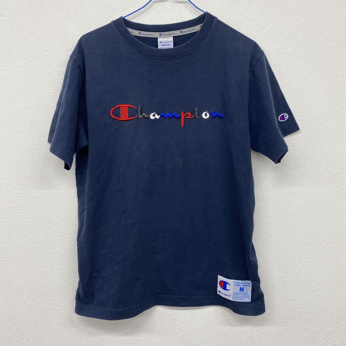 Champion チャンピオン メンズ 半袖 Tシャツ  ネイビー Mサイズ ス14拍卖