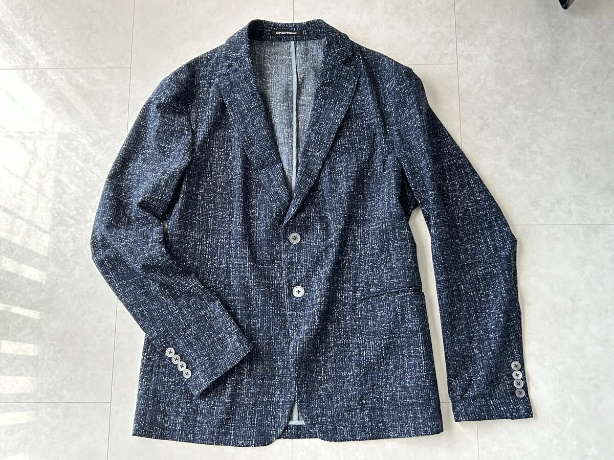 エンポリオ アルマーニ ジャケット 50サイズ 未使用 新品 ネイビー リネン拍卖