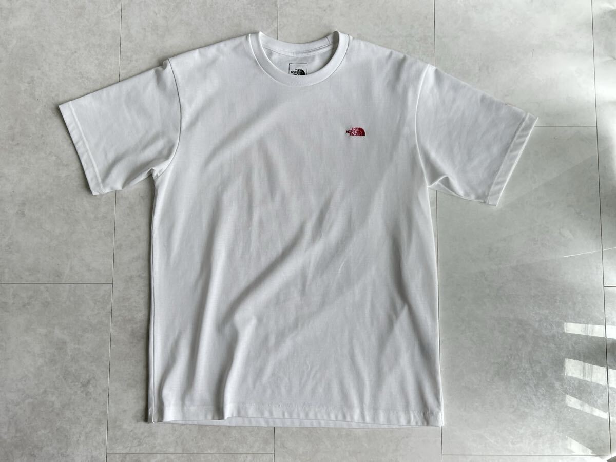 ノースフェイス ロゴ Tシャツ Lサイズ ホワイト 美品 フラッシュドライ 試着拍卖