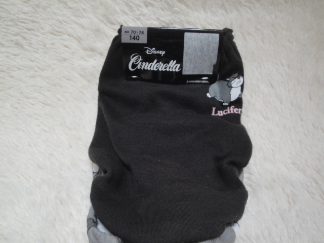S新品140-616 ディズニー ルシファー ジュニアショーツ 黒ワンポイント + グレー総柄 2枚組拍卖