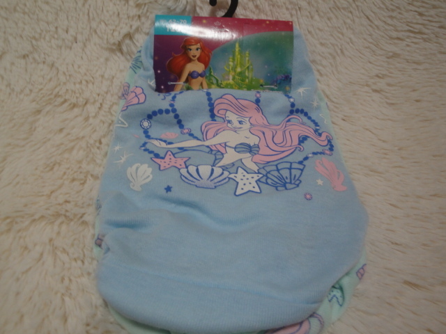 S新品120-622 ディズニープリンセス ジュニアショーツ 薄ブルーバックプリント + 薄緑総柄 2枚組拍卖