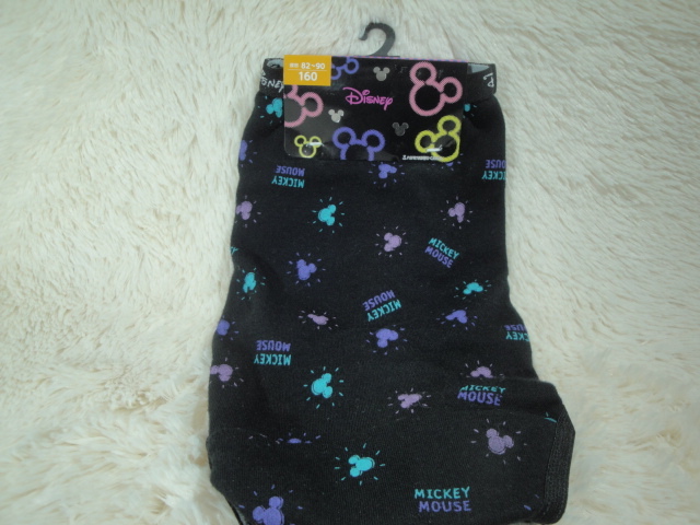 S新品160-647 ミッキーマウス ジュニアショーツ 黒総柄 + グレー総柄 2枚組拍卖