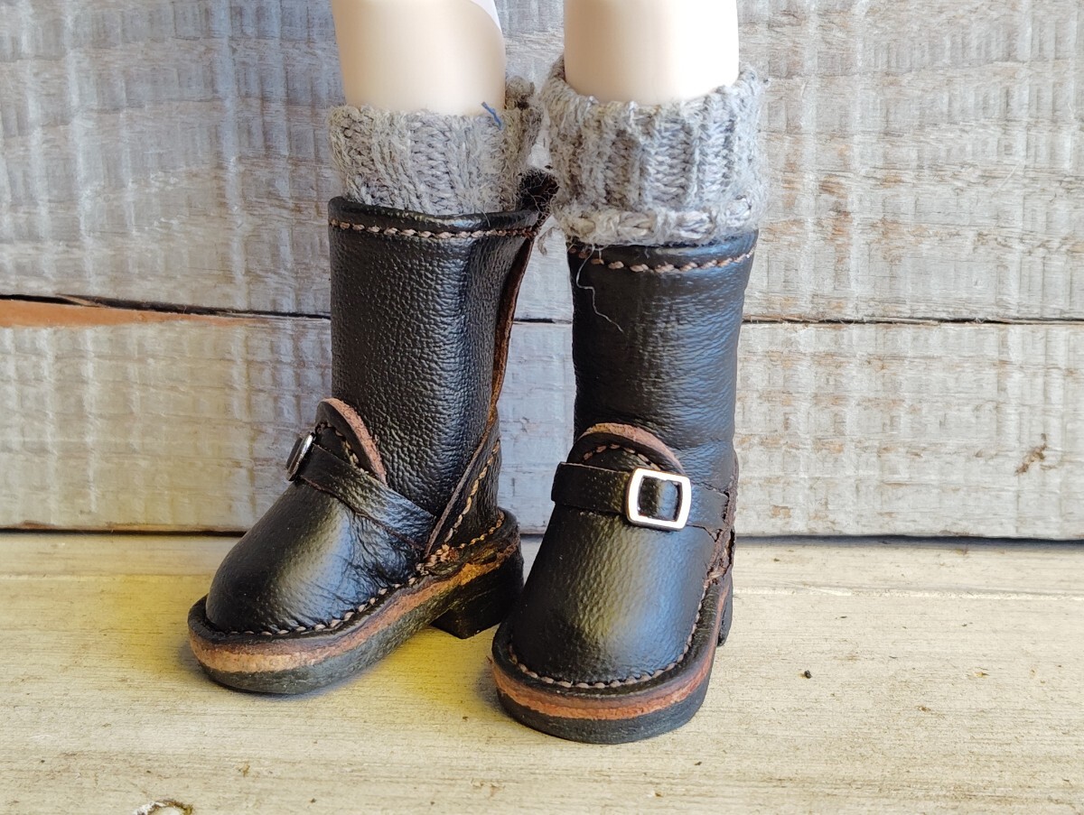 ネオブライス ピュアニーモ ICドール リカちゃん オビツ プーリップ モンスト ハンドメイド馬革 エンジニアブーツ 814拍卖