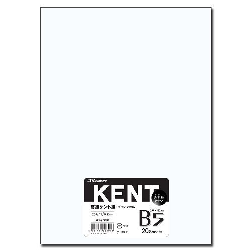 ケント紙 B5サイズ 20枚パック 長門屋商店 ナ-B301拍卖