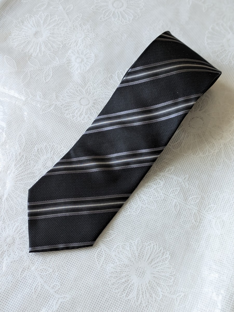 未使用 G2 ネクタイ フラックストライプ シルク100%拍卖