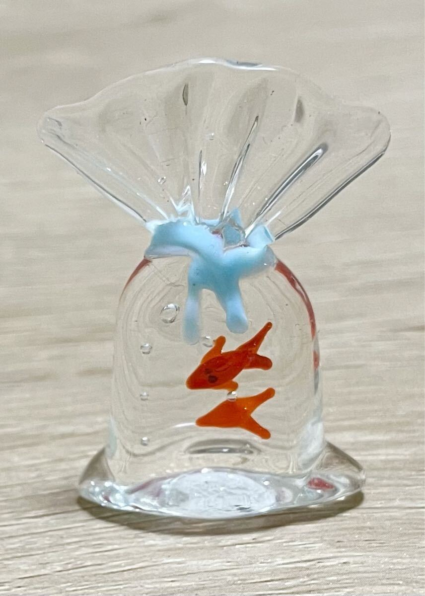 金魚 ガラス製ゴールドフィッシュ オブジェ 置物 夏拍卖