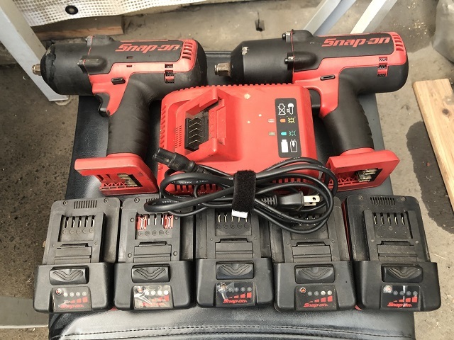 2台 Snap-on スナップオン コードレスインパクトレンチ CTJ7850 バッテリー 充電器 セット拍卖