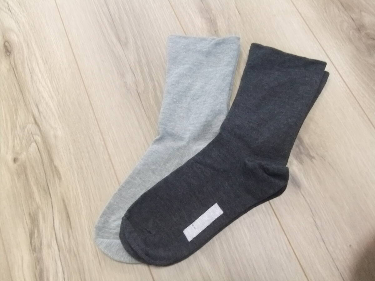 150 未着用品 訳あり品 履き口ゆったりソックス 2足 グレー チャコール 介護靴下 23-25㎝ 締め付けない のびのび 日本製拍卖
