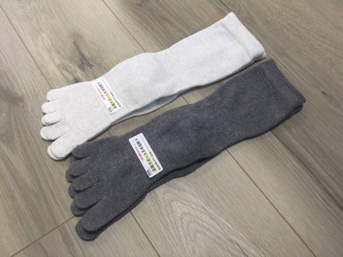 153 在庫処分品 5本指ソックス2足 メンズ 25-27㎝ 全面サポート グレー 蒸れにくい 靴下 日本製拍卖