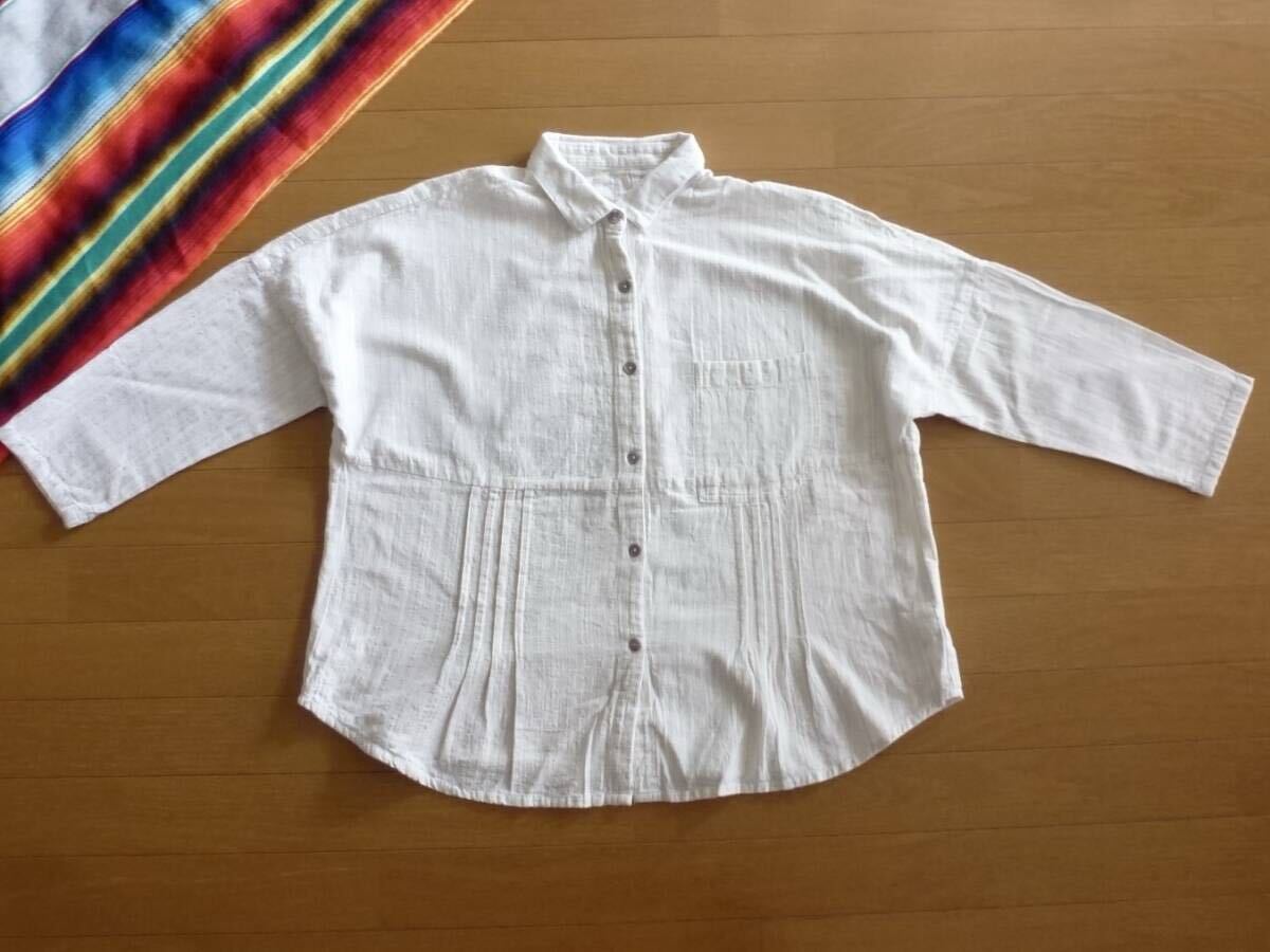 インド製 横浜元町グレープ grape 五分袖 ブラウス 貝ボタン 即決あり!拍卖