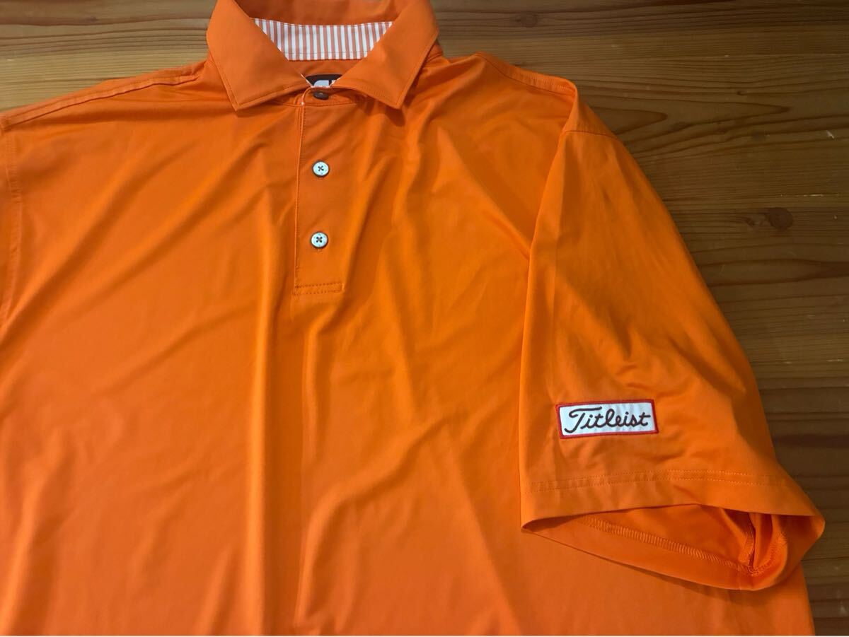 Foot Joy 半袖ポロシャツ Titelist オレンジ アメリカサイズ XL 大きいサイズ タイトリスト フットジョイ GOLF ゴルフウェアー拍卖