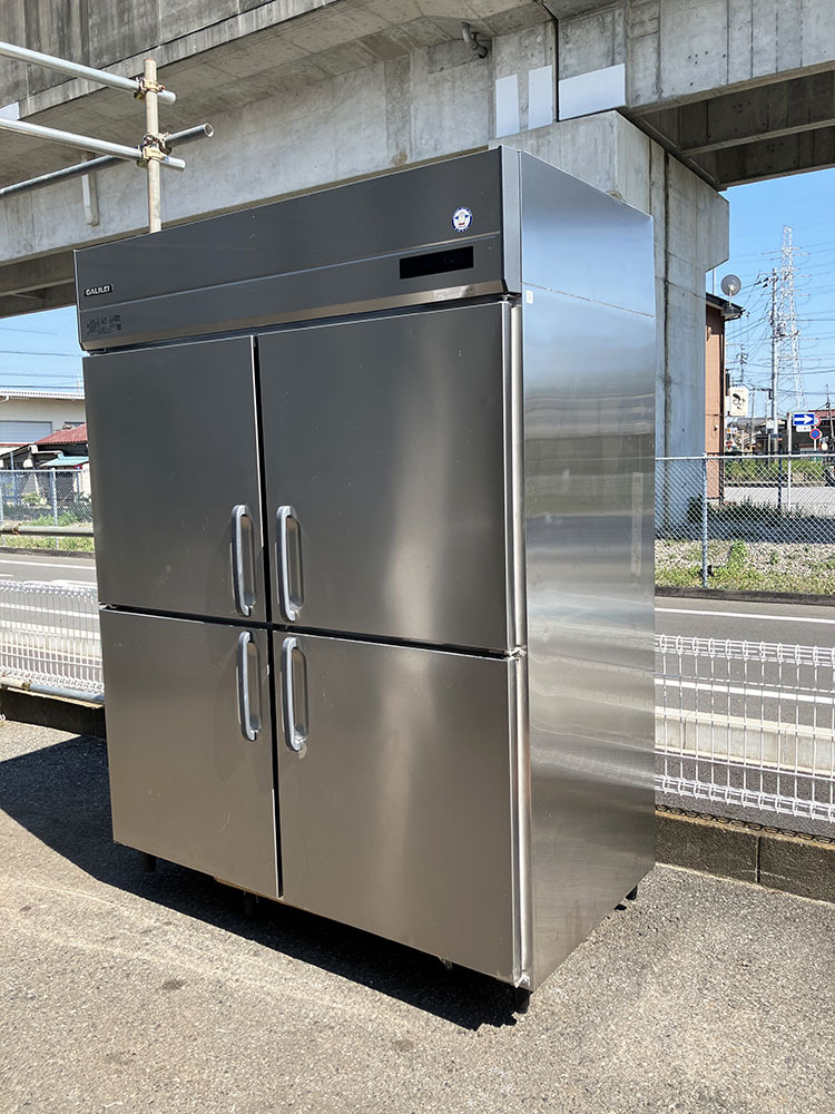 即決 2022年製 フクシマガリレイ 縦型冷蔵庫 GRD-150RMD 三相200V 幅1490 奥行800 高さ1950mm 4ドア インバーター 厨房 業務用 中古 ②拍卖