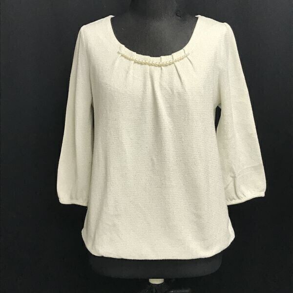 プロポーションボディドレッシング★長袖トップス/カットソー/パール【3/レディースL/白/white】Tシャツ/Shirts◆BH614拍卖