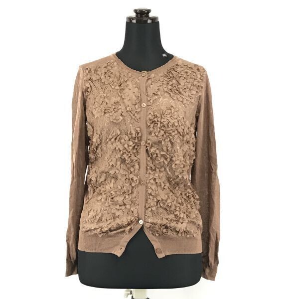Bou Jeloud/ブージュルード★ひらひら/長袖カーディガン【レディースS/茶/ブラウン】◆BG485拍卖