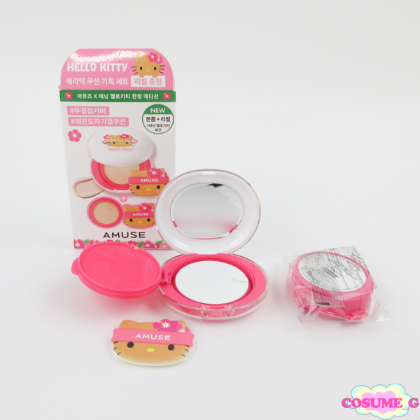 AMUSE セラミックスキンパーフェクタークッション ハローキティ 本体 レフィル ※使用期限:2027.10.23 未開封 H125拍卖