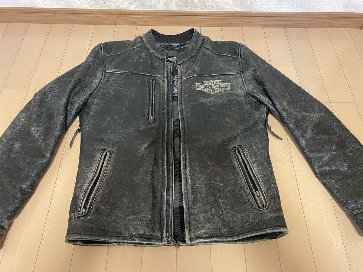 定価¥7万 ハーレーダビッドソン レザージャケット ブラック ライダースジャケット 本革 US:Sサイズ 春・秋・冬用 ハーレー ジャケット拍卖