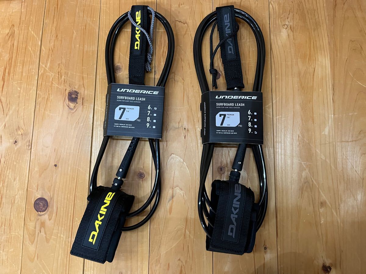 新品未使用 2本セット 送料安い DAKINE ダカイン BLACK 黒 リーシュコード 7mm 6ft 9ftサーフィン ショート ロングボード ミッドレングス拍卖