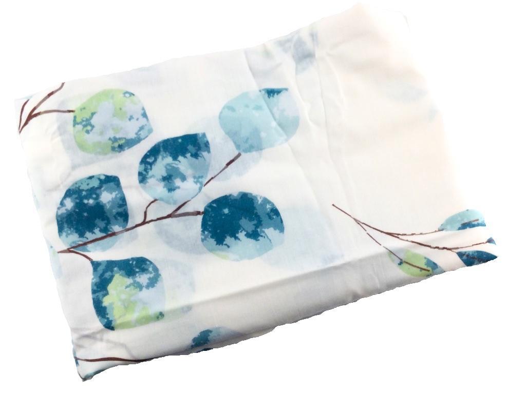 掛け布団カバー 綿混素材 速乾 着脱簡単 シングル 幅150x210cm リーフ柄 ユーカリ ホワイト拍卖