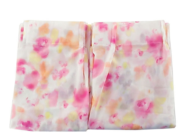 レースカーテン シフォンジョーゼット生地 ボイルカーテン 2枚 幅100x176cm 水彩タッチ 花柄 ピンク系拍卖