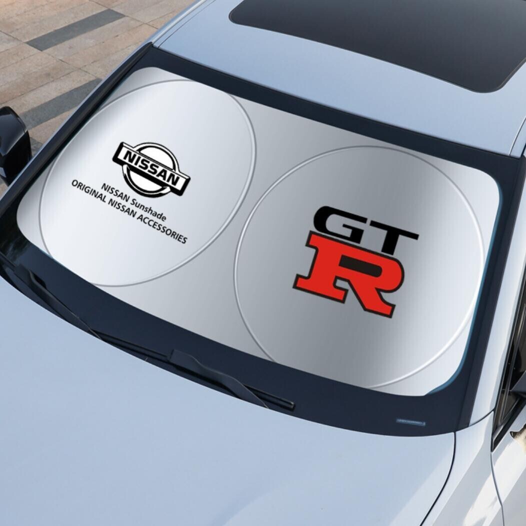 日産 GTR サンシェード 折り畳み 収納袋付 日よけ UVカット 遮光 遮熱 ロゴ入り フロント カバー 車用 取付収納簡単拍卖