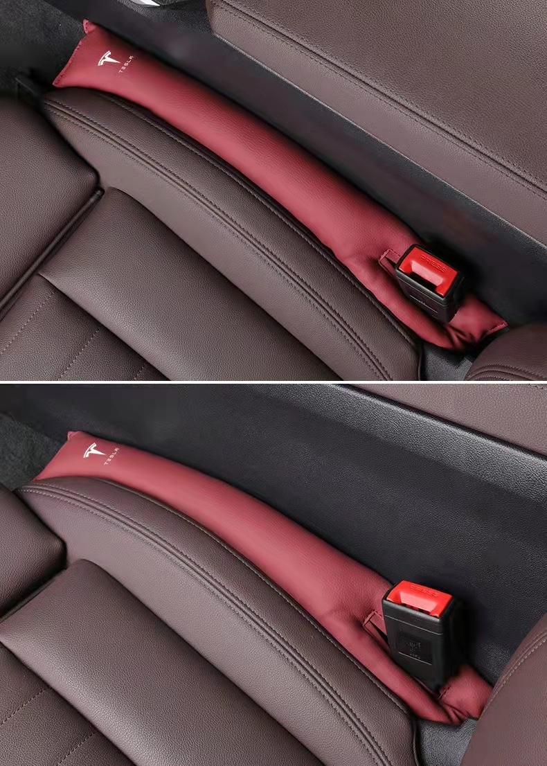 テスラ 車用 シート隙間埋クッション 車用シート コンソール 隙間 クッション Tesla 用 PUレザー 2Pセット拍卖