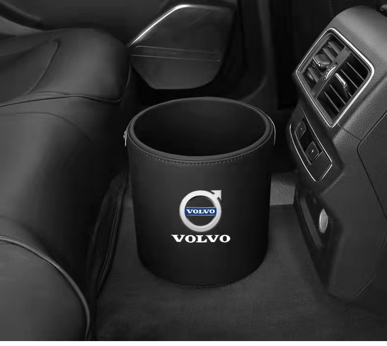 ボルボ ロゴ入り ゴミ箱 ダストボックス エンブレム 車用 車載 VOLVO XC60 XC90 XC40 S60 S90 V90 V60 V40 C30 C70 3カラー選択可能拍卖