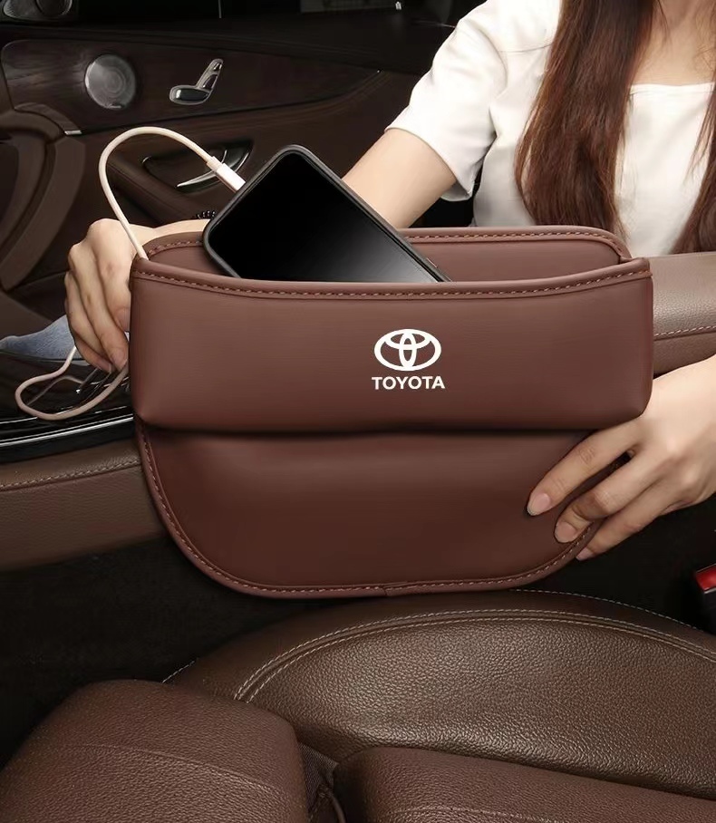 左右2Pセット トヨタ TOYOTA PUレザー素材 センター隙間 サイド収納ボックス シートサイドポケット拍卖