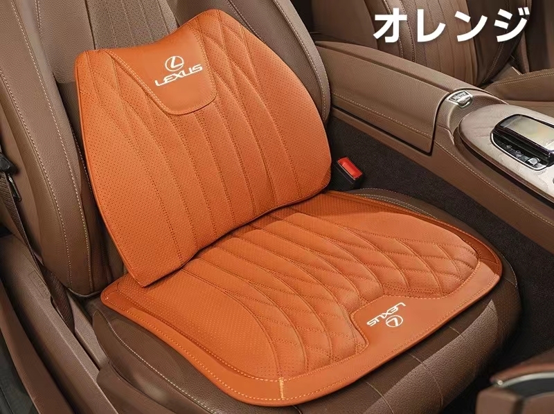 レクサス LEXUS シートクッション 座布団1点+腰クッション1点 車用 シートカバー ナッパ 革 腰当て 滑り止め 弾性 6D立体デザイン拍卖