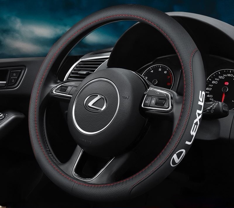 レクサス専用 ハンドルカバー ステアリングカバー 円型 上質な逸品【美品】 レザー素材 LOGO付き拍卖