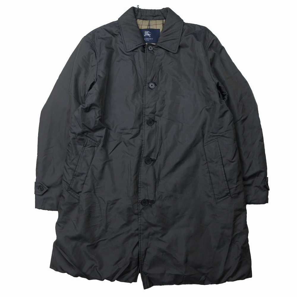 BURBERRY LONDON バーバリーロンドン ノバチェック柄裏地 ナイロン シルク ステンカラーコート LL BBA58-107-07 メンズ 【中古】拍卖
