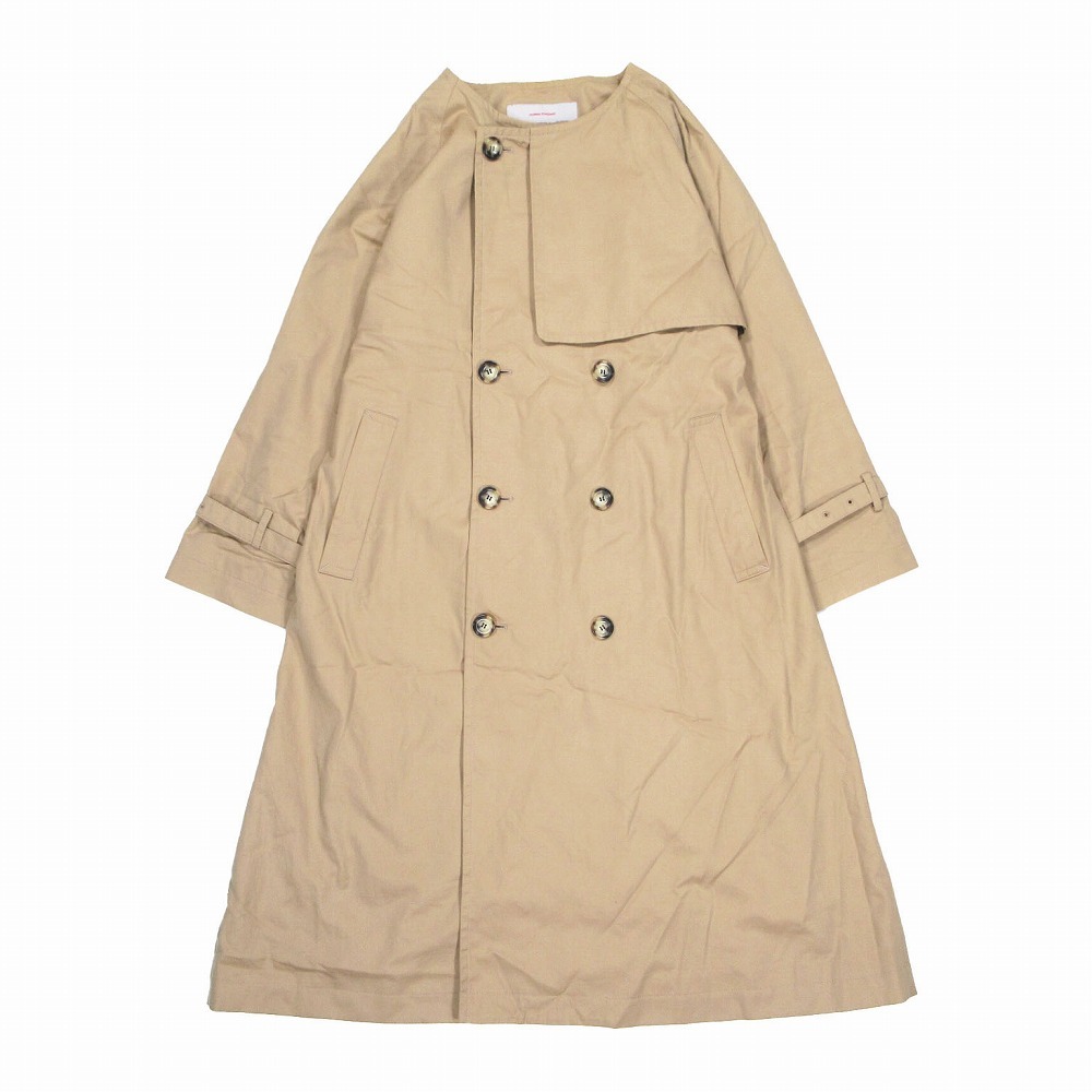 20AW ジャーナルスタンダード JOURNAL STANDARD 80/2ギャバ ノーカラー トレンチ コート 20020400905010 ベージュ ur12 【中古】拍卖