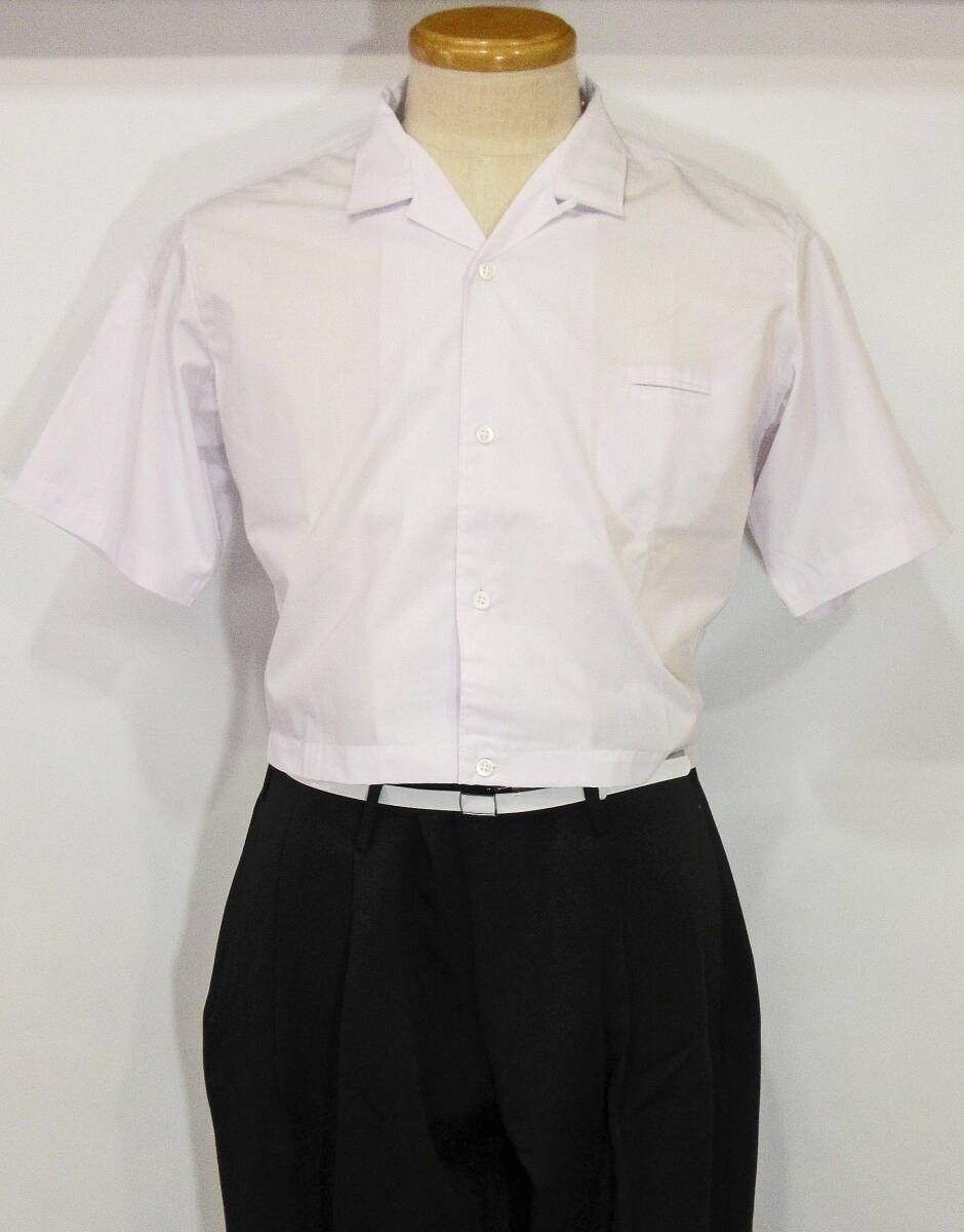 ★短ラン開襟シャツ★短シャツ 当時物 ドカン Yシャツ【白M】昭和のアイテム 不良のアイテム 在庫限り拍卖