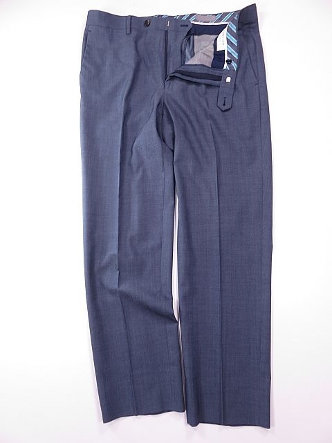 【送料無料】オリヒカ ORIHICA スラックスパンツ 春夏秋 青みのあるグレー ウエスト88㎝ L拍卖