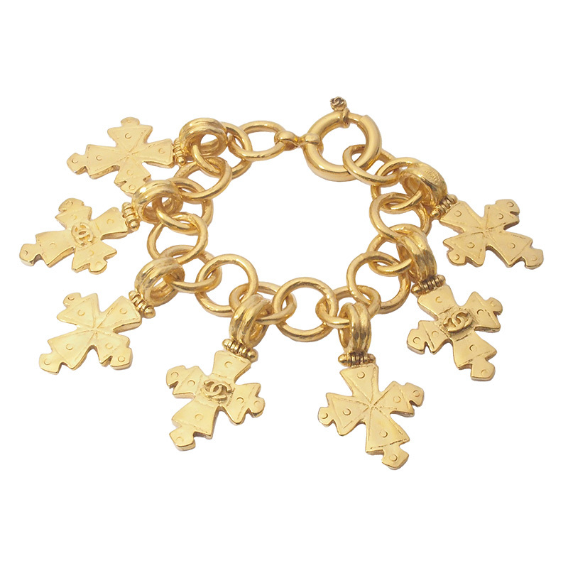 ◆ミウラ◆ シャネル CHANEL ココマーク クロス ブレスレット 94P拍卖