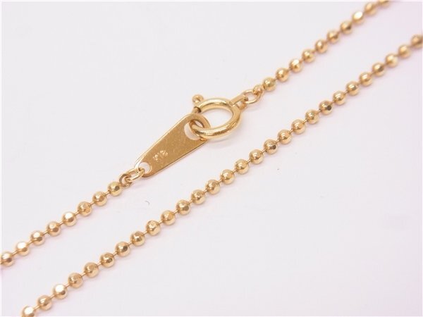 ◎ K18ネックレス ◎ K18YG カットボールネックレスチェーン 1.4mm 50cm 重量4.5g 18金イエローゴールド ◎美品拍卖